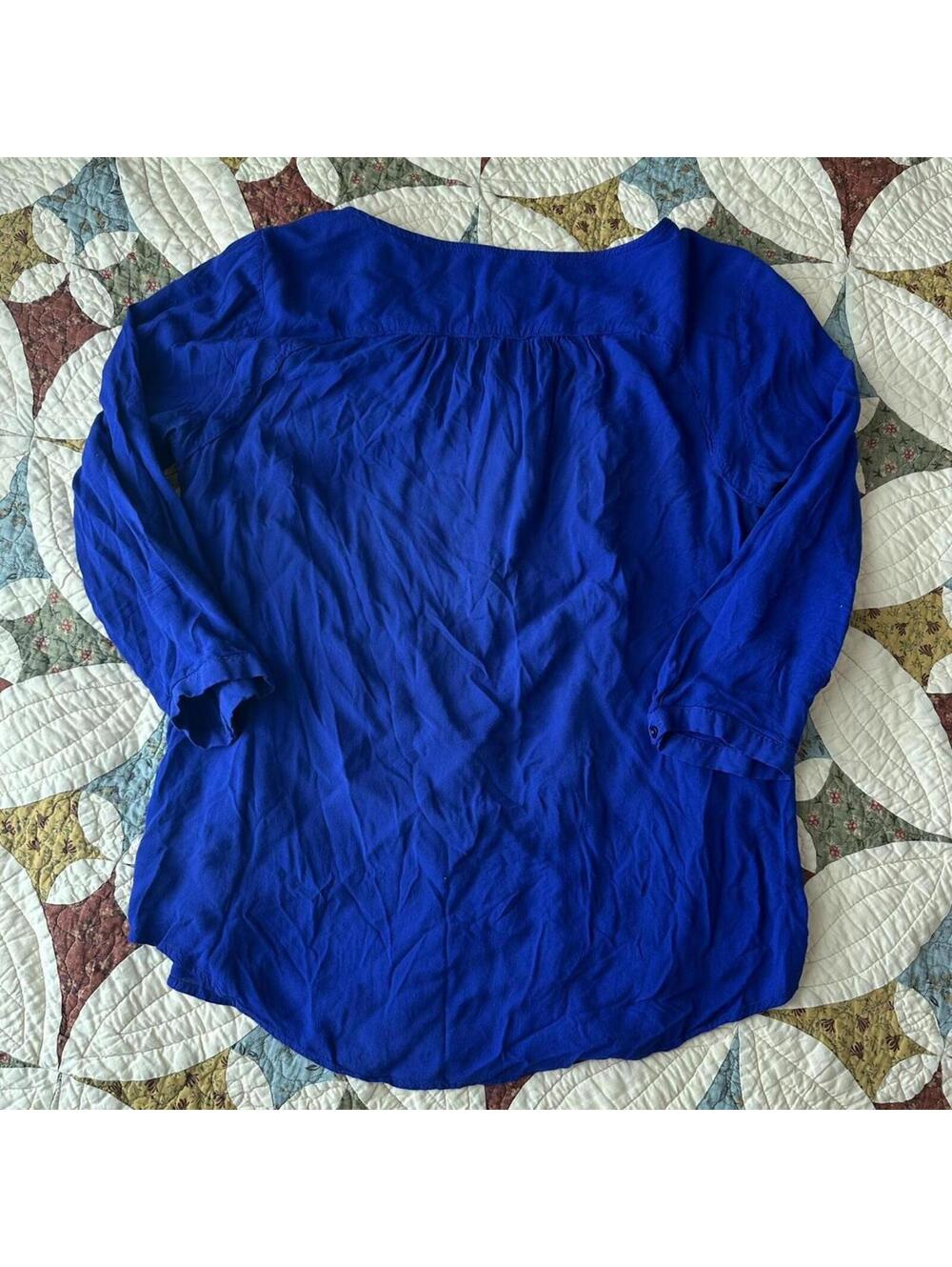 Anthropologie Maeve Crescent Street Lace Blouse in blue size 10 summer - Picture 5 of 5